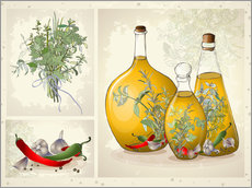 Quadro em plexi-alumínio  Kitchen herbs collage