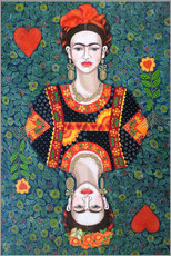 Quadro em plexi-alumínio  Frida Kahlo, Rainha de Copas - Madalena Lobao-Tello