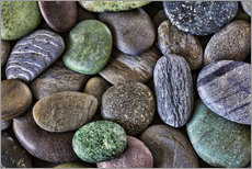 Quadro em plexi-alumínio  Pedras coloridas da praia - Don Paulson