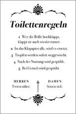 Póster Regras de toalete (alemão)