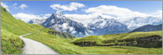 Quadro em acrílico  Panorama dos Alpes suíços em Grindelwald - Jan Christopher Becke