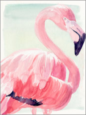 Quadro de madeira  Flamingo Pastel II - Jennifer Parker