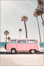 Quadro em acrílico  Minibus cor-de-rosa debaixo de palmeiras - Sisi And Seb