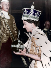 Quadro em alumínio  Rainha Elizabeth II depois de sua coroação