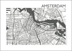 Quadro em tela  Mapa, de, amsterdão - 44spaces