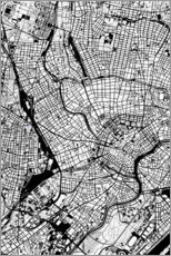 Quadro em acrílico  Mapa da cidade de Viena - PlanosUrbanos