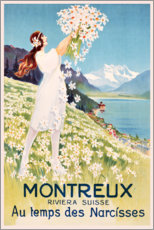 Quadro em acrílico  Montreux (francês) - Vintage Travel Collection