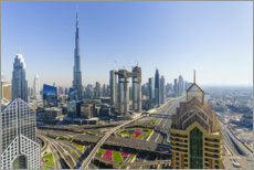 Quadro em tela  Skyline de Burj Khalifa e Dubai - Fraser Hall