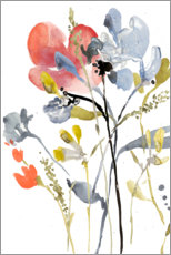 Autocolante decorativo  Sobreposição de flores I - Jennifer Goldberger