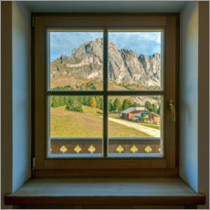 Póster  Vista da janela nas Dolomitas - Michael Valjak