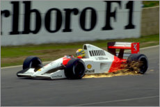 Póster  Ayrton Senna, McLaren MP4-6 Honda, with sparks flying, 1991