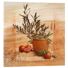 Quadro em acrílico  Pomegranate and olive harvest - Franz Heigl