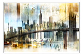 Póster Skyline New York Abstrakt Fraktal