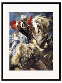 Impressão artística com moldura  St. George and the Dragon - Peter Paul Rubens