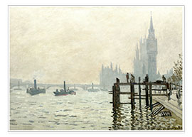 Póster  O Tamisa em Westminster - Claude Monet