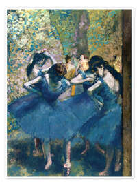 Póster Bailarinas em azul