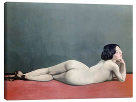 Quadro em tela  Reclining Nude on red carpet - Félix Édouard Vallotton