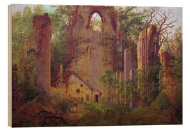 Quadro de madeira  Abbey ruin Eldena - Caspar David Friedrich