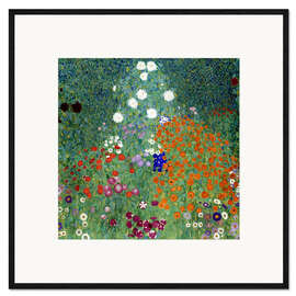 Impressão artística com moldura  Jardim de flores - Gustav Klimt