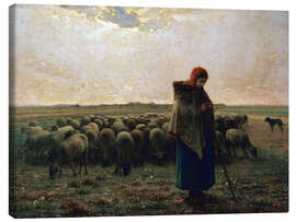 Quadro em tela  The shepherdess - Jean-François Millet