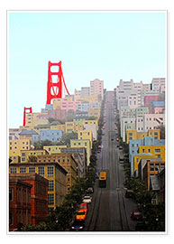 Póster  San Francisco and Golden Gate Bridgee - John Morris