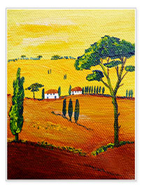 Póster  Tuscany landscape 1 - Christine Huwer