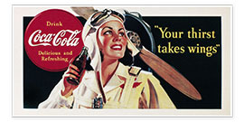 Póster  Coca-Cola, your thirst takes wings