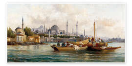 Póster  Merchant vessels in front of Hagia Sophia, Istanbul - Anton Schoth