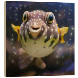 Quadro de madeira  fugu the bowlfish - Photoplace Creative