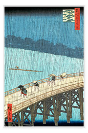 Póster  Ponte Ohashi na chuva - Utagawa Hiroshige