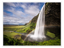 Póster  Sejalandsfoss Waterfall with Rainbow - Andreas Wonisch