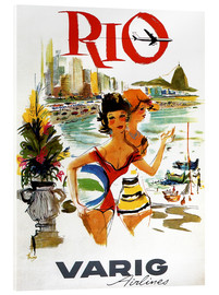 Quadro em acrílico  Rio de Janeiro - Varig Airlines - Vintage Travel Collection