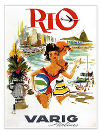 Póster  Rio de Janeiro - Varig Airlines - Vintage Travel Collection