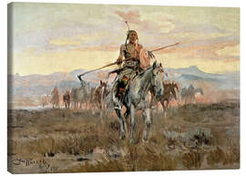 Quadro em tela  Cavalos roubados, 1911 - Charles Marion Russell