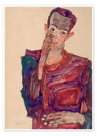 Póster Egon Schiele pulled eyelid down
