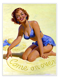 Póster  Come On Over pinup - Art Frahm