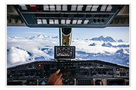 Póster  Airplane cockpit - Flying over mountain peaks in Himalaya - Alejandro Moreno de Carlos