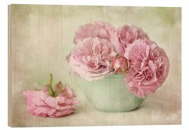 Quadro de madeira  pink roses - Lizzy Pe