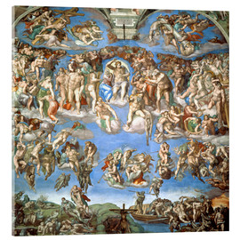 Quadro em acrílico  O dia do juízo final - Michelangelo