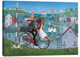 Quadro em tela  Com a bicicleta perto do mar - Peter Adderley