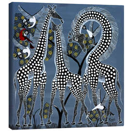 Quadro em tela  Black giraffes in Africa - Rubuni
