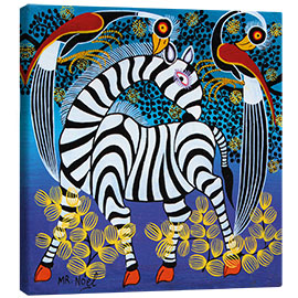 Quadro em tela  Zebra with herons - Noel