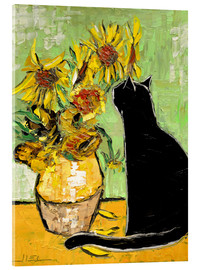 Quadro em acrílico  O gato de Van Gogh - JIEL