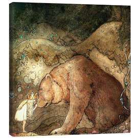 Quadro em tela  Beijar o nariz do urso - John Bauer