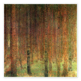 Póster  Bosque de pinheiros II - Gustav Klimt
