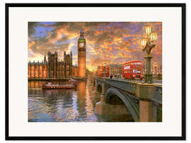 Impressão artística com moldura  Westminster sunset - Dominic Davison