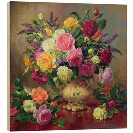 Quadro de madeira  Roses from a Victorian Garden - Albert Williams