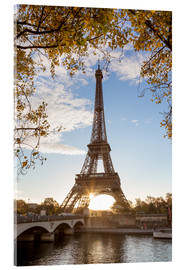 Quadro em acrílico  Jena bridge and Eiffel tower in autumn, Paris, France - Matteo Colombo