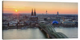 Quadro em tela  Panorama view of Cologne at sunset - Michael Valjak