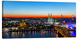 Quadro em tela  Colorful Cologne skyline at night